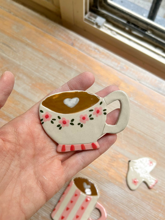 Déco murale tasse fleurie