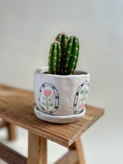 Pot de fleurs (+ coupelle)