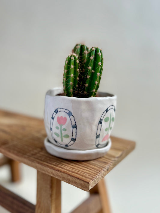 Pot de fleurs (+ coupelle)